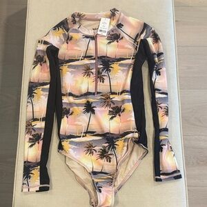 Molo Sunset Palm Long Sleeve Swimsuit / Rashguard New with tags